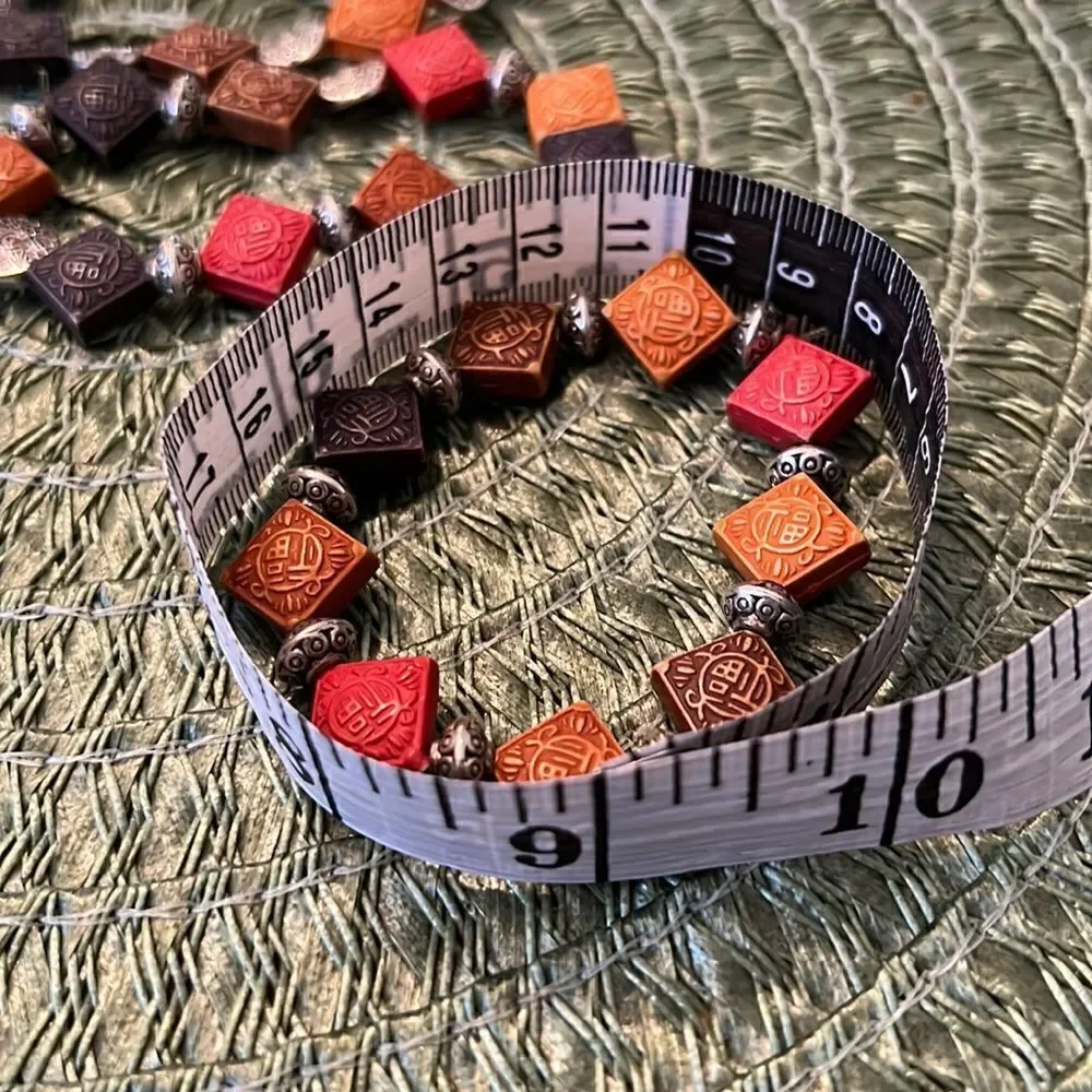 NWT Angelas Designs 3 stackable handmade bracelets orange brown and silver